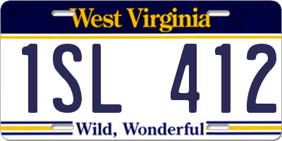 WV license plate 1SL412