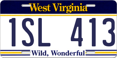 WV license plate 1SL413