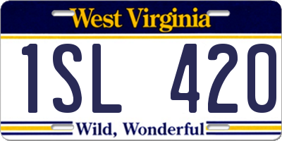 WV license plate 1SL420