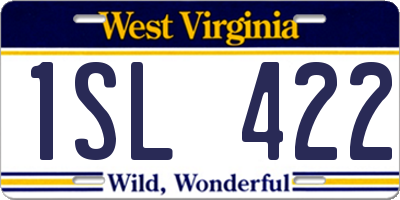 WV license plate 1SL422