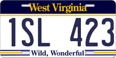 WV license plate 1SL423
