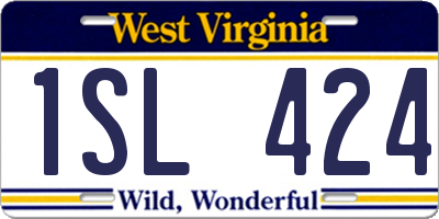 WV license plate 1SL424