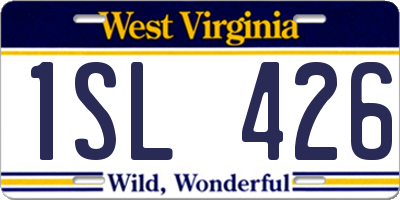 WV license plate 1SL426