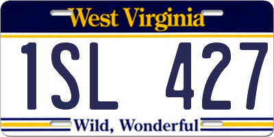 WV license plate 1SL427
