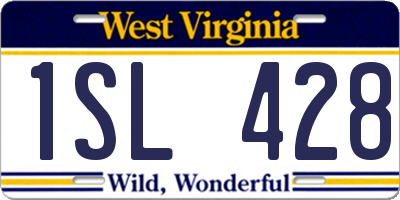 WV license plate 1SL428