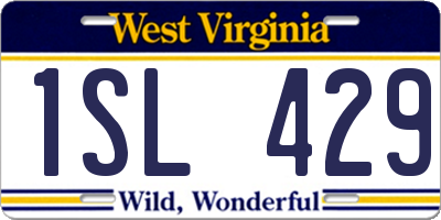 WV license plate 1SL429