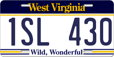 WV license plate 1SL430