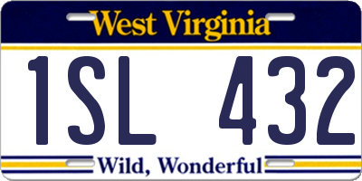 WV license plate 1SL432
