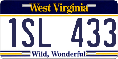 WV license plate 1SL433