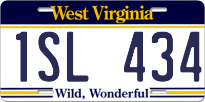 WV license plate 1SL434