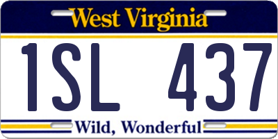 WV license plate 1SL437
