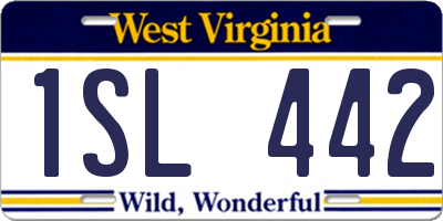 WV license plate 1SL442