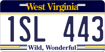 WV license plate 1SL443