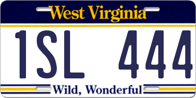 WV license plate 1SL444