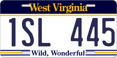 WV license plate 1SL445