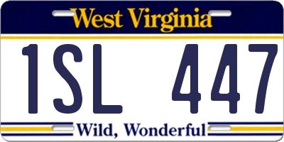 WV license plate 1SL447