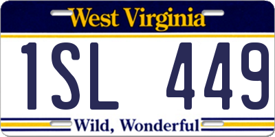WV license plate 1SL449