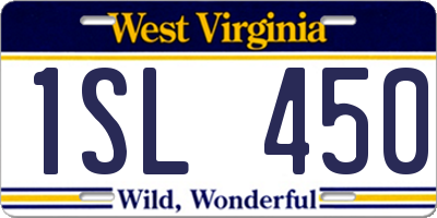 WV license plate 1SL450