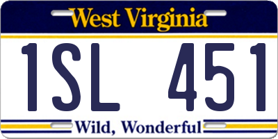WV license plate 1SL451