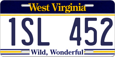 WV license plate 1SL452