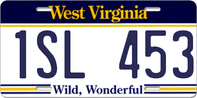 WV license plate 1SL453