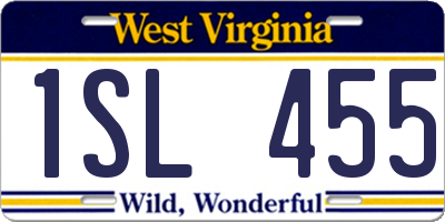 WV license plate 1SL455