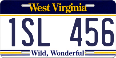 WV license plate 1SL456