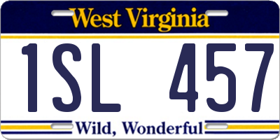 WV license plate 1SL457