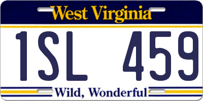 WV license plate 1SL459