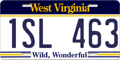 WV license plate 1SL463
