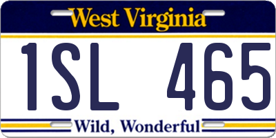 WV license plate 1SL465