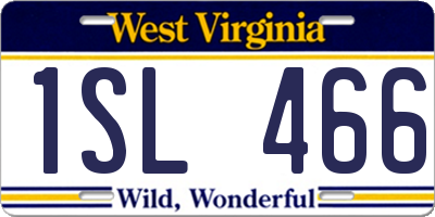 WV license plate 1SL466