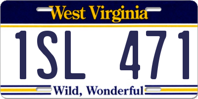 WV license plate 1SL471