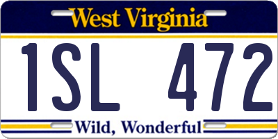 WV license plate 1SL472