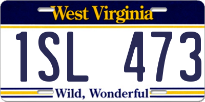 WV license plate 1SL473