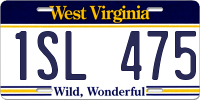 WV license plate 1SL475