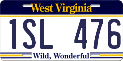 WV license plate 1SL476