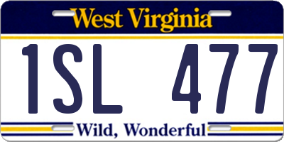 WV license plate 1SL477