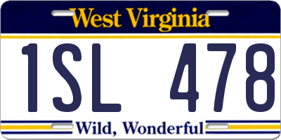 WV license plate 1SL478
