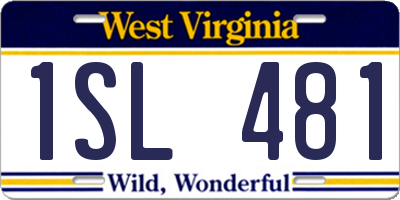 WV license plate 1SL481