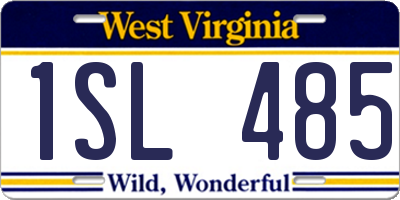 WV license plate 1SL485