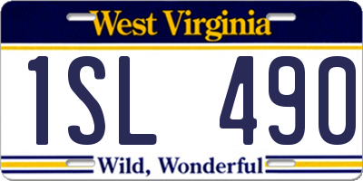 WV license plate 1SL490