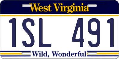 WV license plate 1SL491