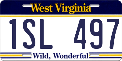 WV license plate 1SL497