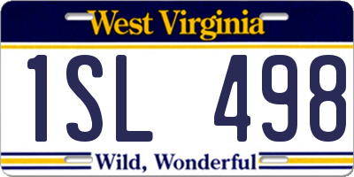 WV license plate 1SL498