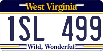 WV license plate 1SL499