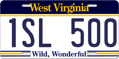 WV license plate 1SL500