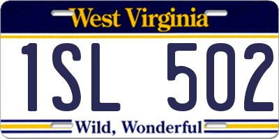 WV license plate 1SL502