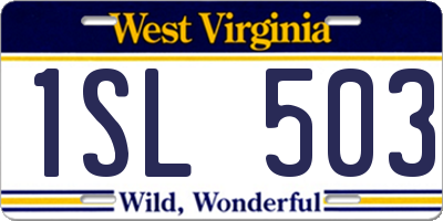 WV license plate 1SL503