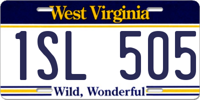 WV license plate 1SL505